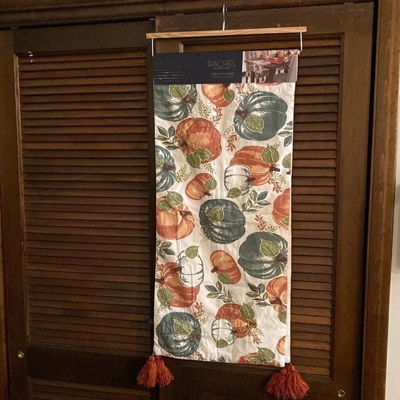 NWT! Rachel Roy PUMPKIN TABLE RUNNER w/Bead Embellishments! - Picture 1 of 14